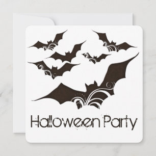 Flying Bats Halloween Party Invitation 2