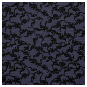 Flying Bats Vintage Japanese Stencil Pattern Fabric