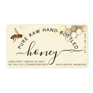 Flying Bee Hand Bottled Honey with heart label