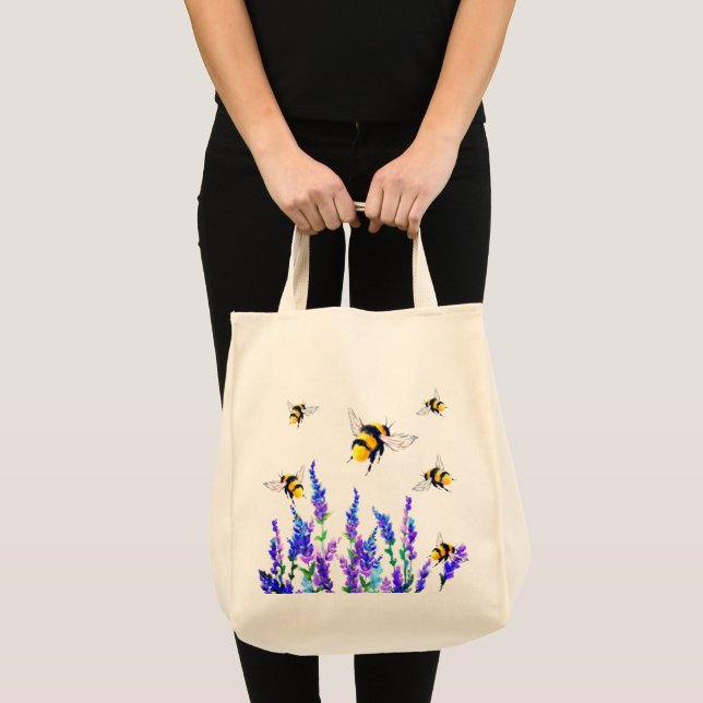 Flying Bee Tote Bag Spring Flowers (Front (Product))