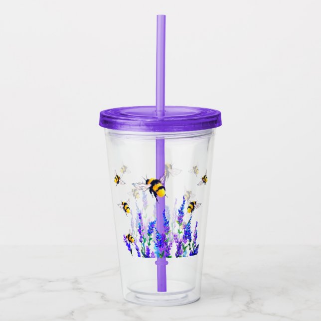 Flying Bees Acrylic Tumbler (Front)