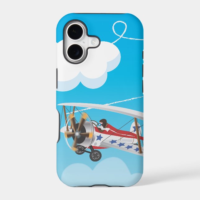 Flying bi-Plane Cartoon (Back)