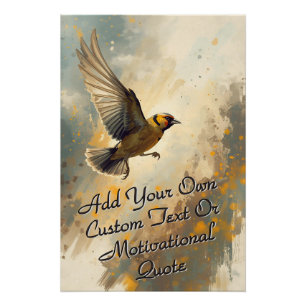 Flying Bird Art – Add Custom Motivational Quote Poster