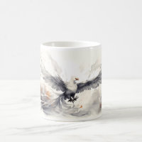 Flying Bird In Art Painting Style