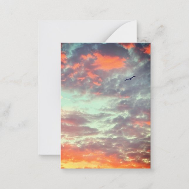 Flying Bird in Clouds Photo Card (Front)