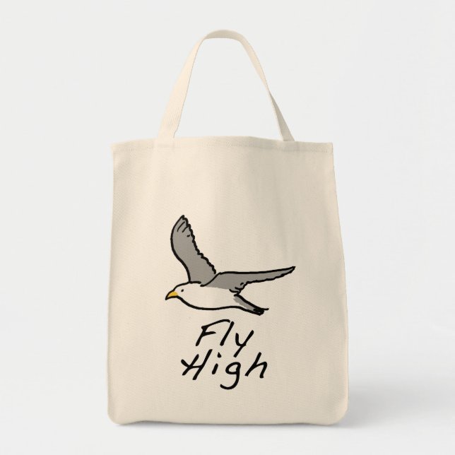 Flying Bird. Seagull in Flight Illustration. Tote  (Front)