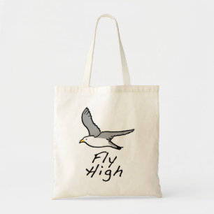 Flying Bird. Seagull in Flight Illustration. Tote Bag