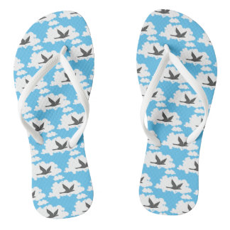Flying Bird Silhouette Flip Flops