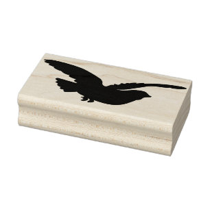 Flying Bird Silhouette Rubber Art Stamp