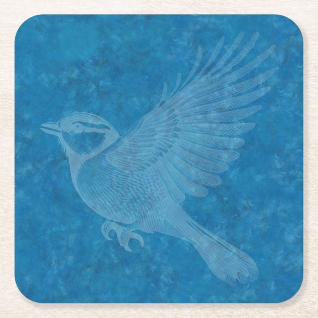 Flying Bird Square Paper Coaster (Front)