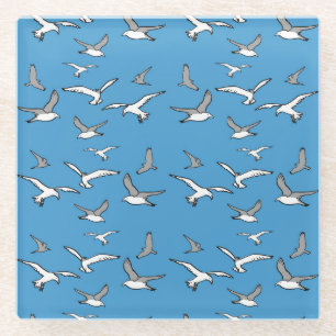 Flying Birds - a Flock of Seagulls Glass Coaster
