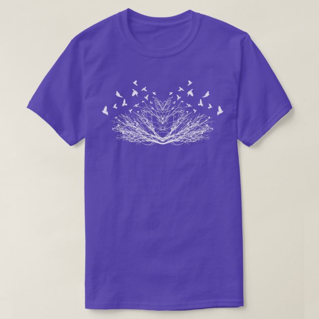 flying birds and trees T-Shirt (Design Front)
