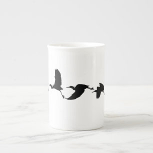 flying-birds-animals-silhouette bone china mug