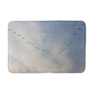 Flying birds bath mat