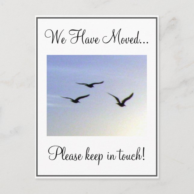 Flying Birds Change of Address Postcard (Front)