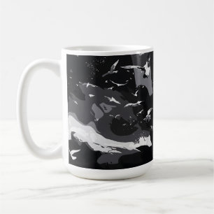 Flying Birds & Coastal Waves Coffee Mug