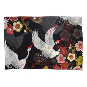 Flying Birds: Crane Heron Japanese. Pillowcase