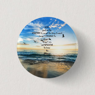 Flying Birds In Heaven Serenity Prayer  3 Cm Round Badge
