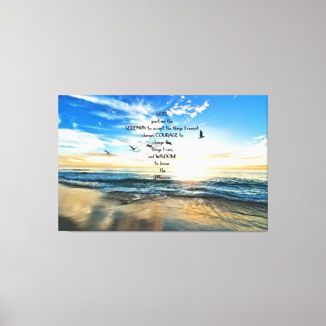Flying Birds In Heaven Serenity Prayer  Canvas Print (Front)