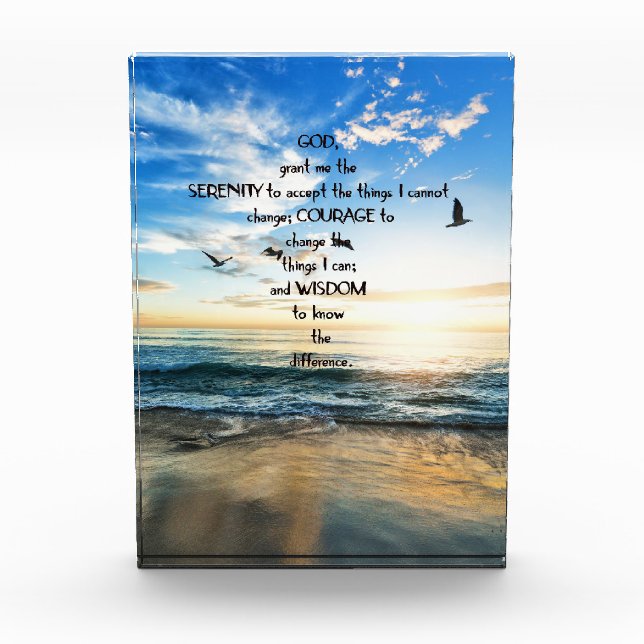 Flying Birds In Heaven Serenity Prayer  Photo Block (Front)