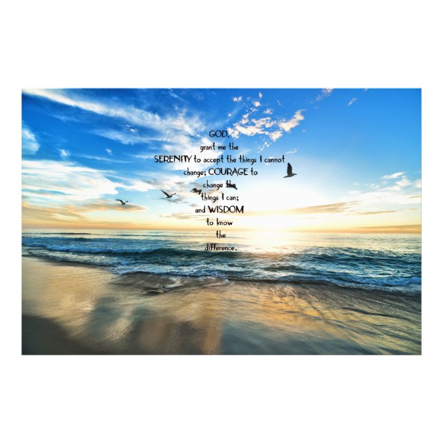 Flying Birds In Heaven Serenity Prayer  Photo Print (Front)