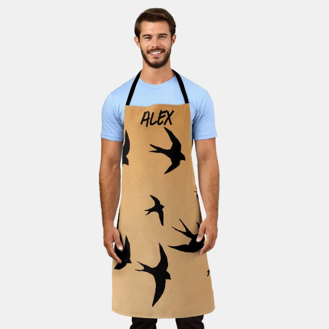 Flying Birds Seagull Silhouette Sunset Apron (Worn)