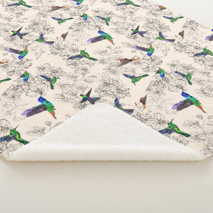 Flying Birds Sherpa Blanket