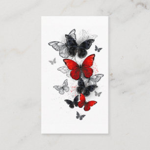 Flying Black and Red Morpho Butterflies Business Card