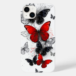 Flying Black and Red Morpho Butterflies Case-Mate iPhone 14 Plus Case