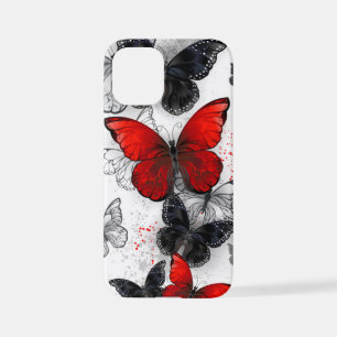 Flying Black and Red Morpho Butterflies iPhone 12 Mini Case