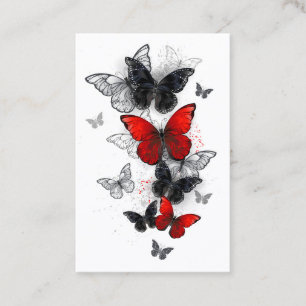 Flying Black and Red Morpho Butterflies Loyalty Card
