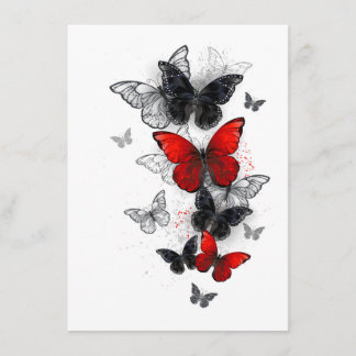 Flying Black and Red Morpho Butterflies Menu