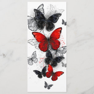 Flying Black and Red Morpho Butterflies Menu