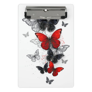 Flying Black and Red Morpho Butterflies Mini Clipboard