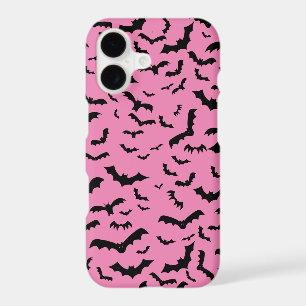 Flying Black Bats Pattern Pink