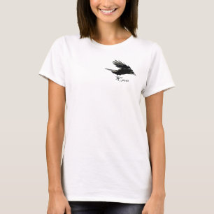 Flying Black CROW Wildlife Art Shirt