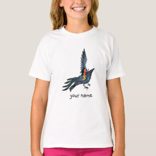 Flying Black Crow with little Girl - T-shirt