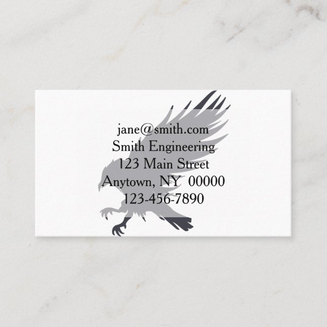 Flying black raven - Choose background colour Business Card (Front)