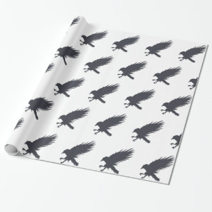 Flying black raven - Choose background colour Wrapping Paper