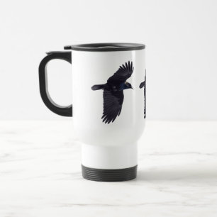 Flying Black Raven Gothic, Celtic, Wiccan Travel Mug