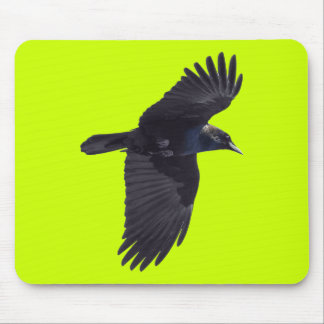 Flying Black Raven Gothic, Haida, Wildlife Mouse Mat