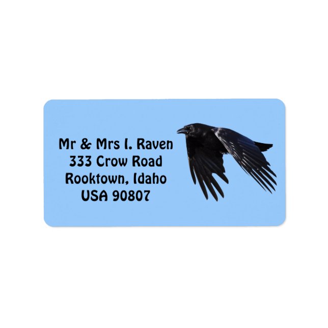 Flying Black Raven Photo Labels 6 (Front)
