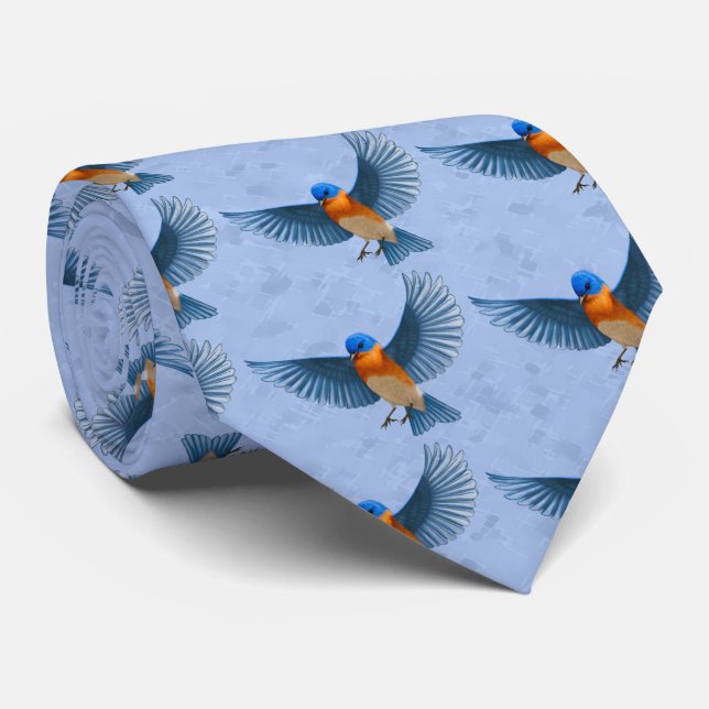 Flying Bluebird Tie (Rolled)