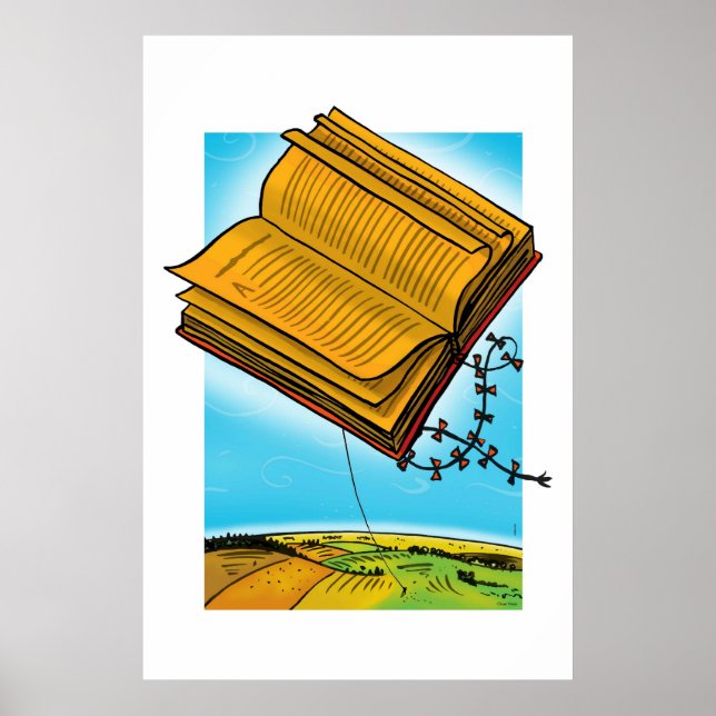 Flying Book Kite Poster (Front)