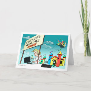 Flying Bouncy House send-off - Bon Voyage Card