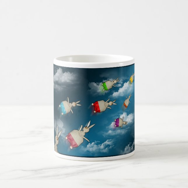 Flying bunnies coffee mug (Center)