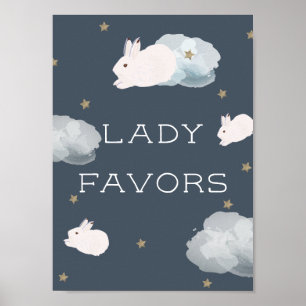 Flying Bunny Baby Shower Lady Favors Sign