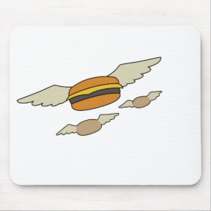 Flying burger burgers funny bob bobs bob's hamburg mouse mat