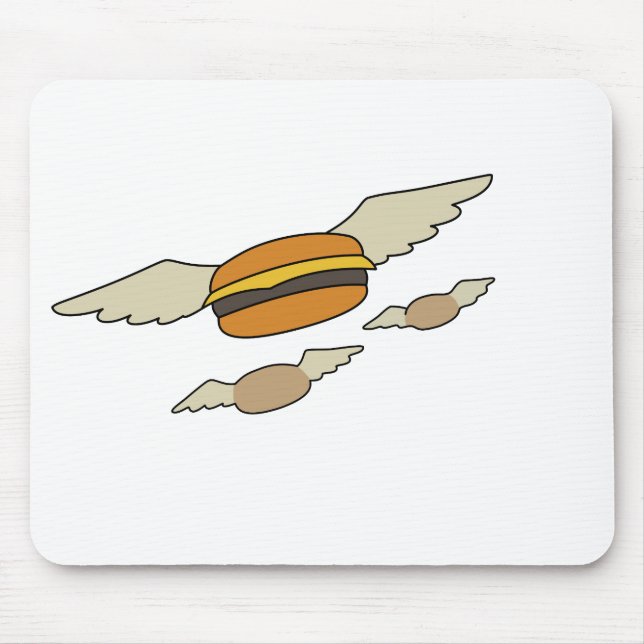 Flying burger burgers funny bob bobs bob's hamburg mouse mat (Front)