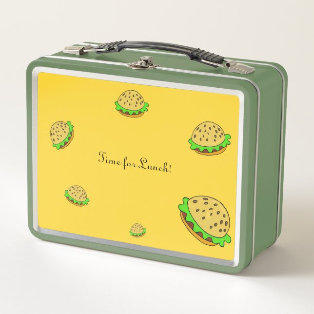 Flying burgers metal lunch box (Front)